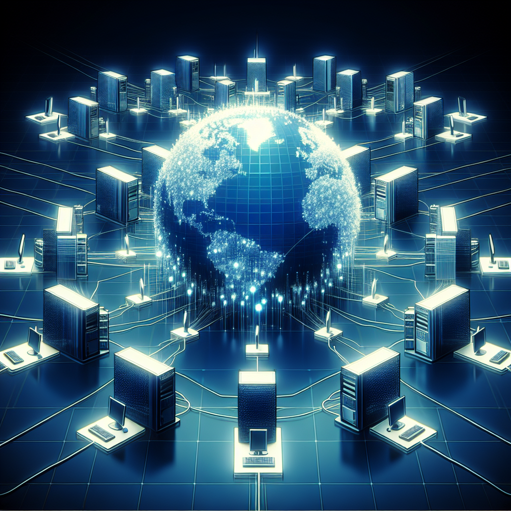 "Illustration depicting DDoS attack mechanics with multiple devices overwhelming a server, representing how hackers execute Distributed Denial-of-Service attacks."